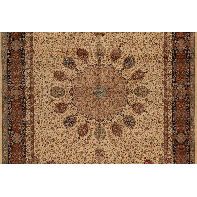 Wool Oriental Area Rug in Sienna/Wheat