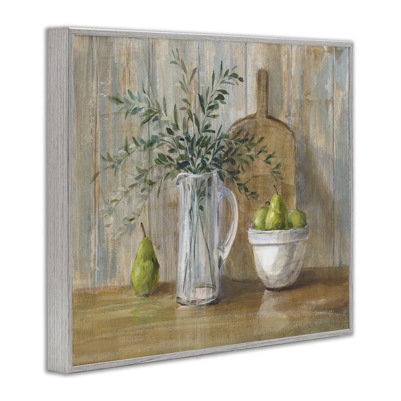 «August Grove® Rustic Pears Still Life», art de la giclée encadrée par Danhui Nai, H 30 po x l 24 po