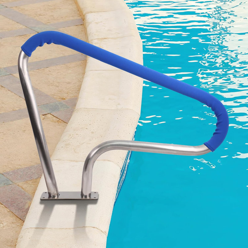 Pool Handrail 39"X 32" Swimming Pool Rail 304 Stainless Steel 250LBS Load Capacity Rustproof Pool Handrail