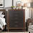 Five-Drawer Chest, No Assembly Required, Two-Tone Finish, Black Dresser, Wood Dresser, Modern Dresser, 5 Drawer Dresser