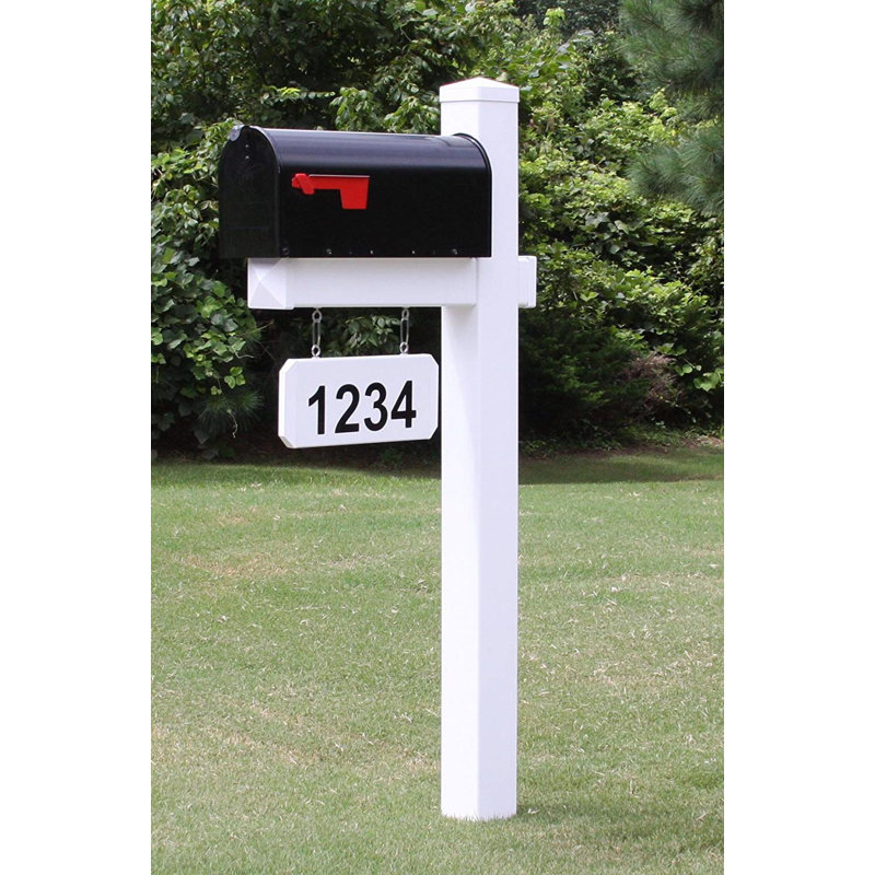 Adams Plastic Post Mounted Mailbox, Yes