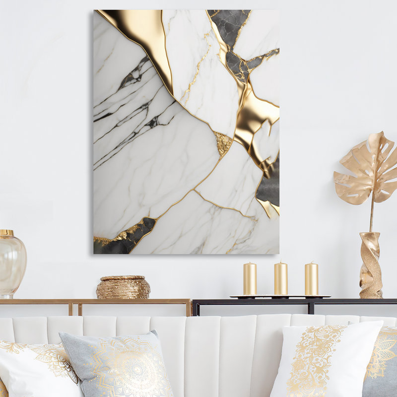 Décoration murale abstraite en marbre Ayan, H 40 po x l 30 po