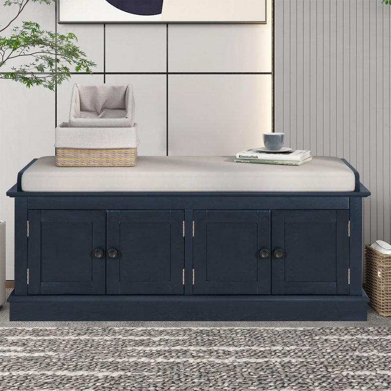 Banc de rangement Calena, Bleu