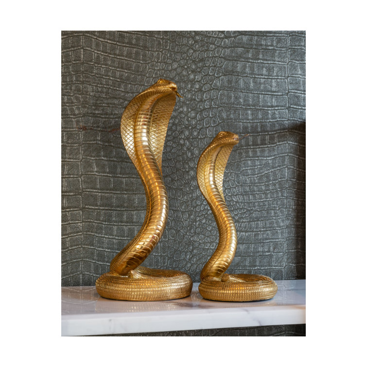 Gold Cobra Deco Object M | OROA Snake