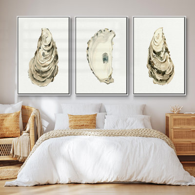 " Neutral Oyster Study I " 3 - Pieces