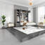 Lits pour grand lit peu encombrants avec rangement, conception en MDF gris pour les maisons modernes
