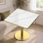 Table de salle à manger carrée moderne avec plateau en faux marbre, assemblage facile, structure en métal robuste, 31,5 pouces de diamètre-730728975-730059238