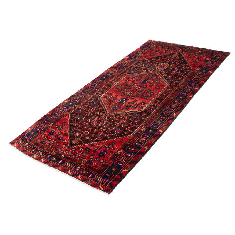 Tapis noir et rouge Andelz 4 pi 9 po x 10 pi 6 po