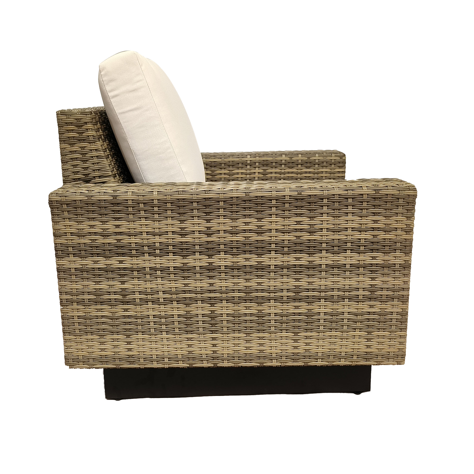 Ravinia Wicker Outdoor Swivel Lounge Chair with Sunbrella Cushions, Yes
