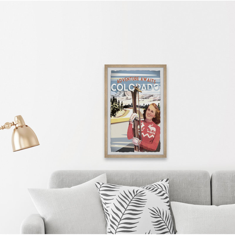 «Adventure Awaits Colorado», reproduction d'art sur papier encadré, H 24 po x l 16 po x P 1,5 po