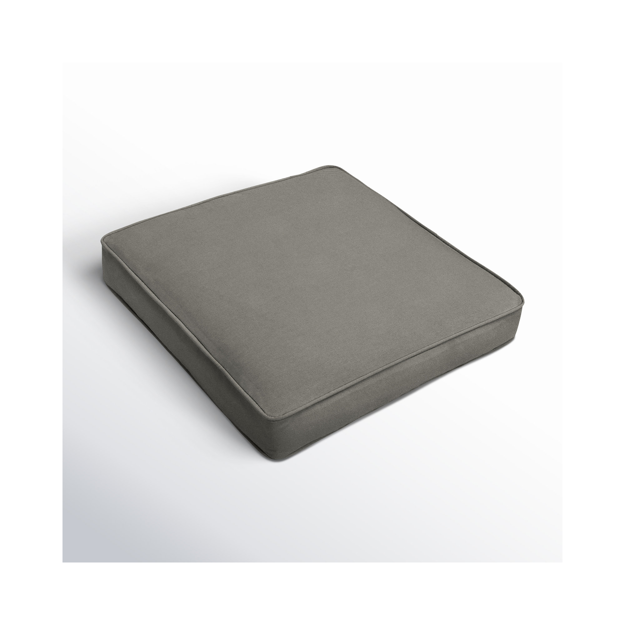 Outdoor Sunbrella Dining Chair Cushion, Sunbrella - Canvas Charcoal/Cord Canvas Charcoal, 3" H x 19" W x 19" D
