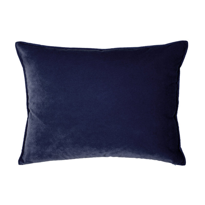 Franklin Washable Velvet Square Pillow Cover & Insert , Indigo, 26"H x 35"W