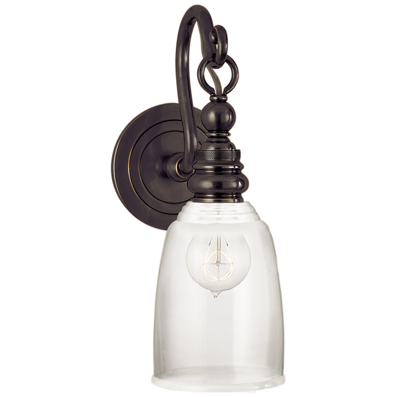 Chapman & Myers Boston Loop Arm Sconce, Bronze, White