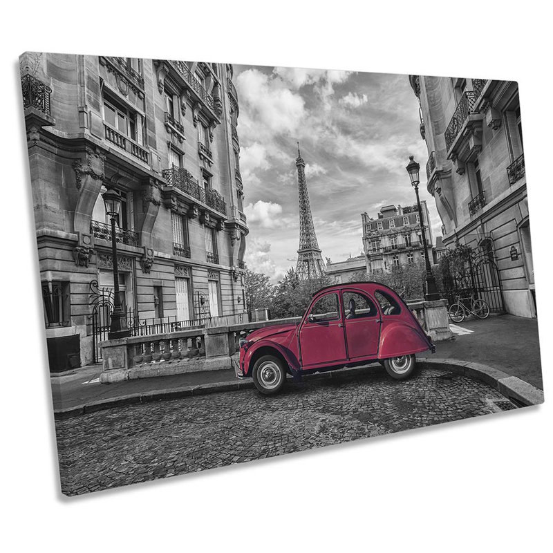 Vintage Car Paris France - Wrapped Canvas Print, 30.5cm H x 45.7cm W