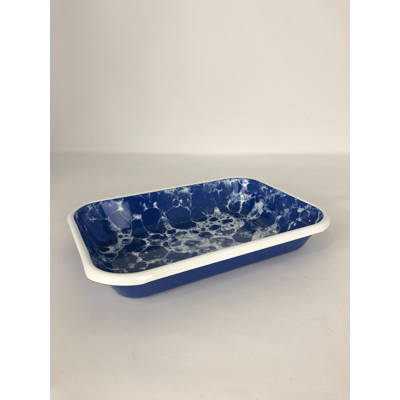 Ivy Bronx Brogel Platter, 4cm H x 21cm W x 14cm D, Blue/White
