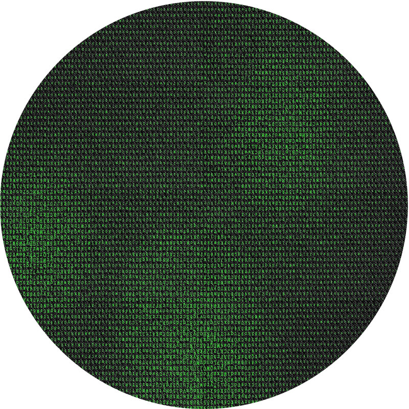 Tapis vert / noir Power Loom, Rond 3 pi