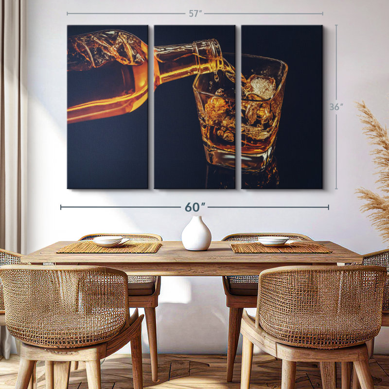 «Versing Whisky Glass» sur, H 36 po x l 57 po x P 1,25 po