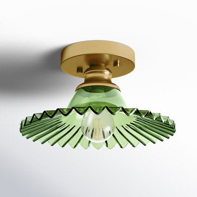Saffron Single Light Glass Flush Mount