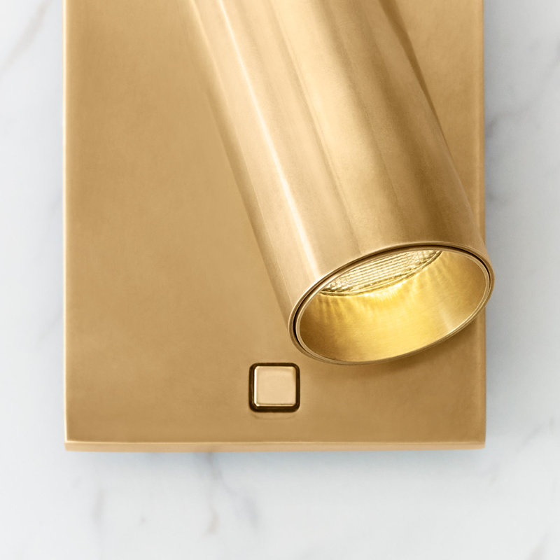 Ponte 1 - Light LED Flush Mounted Sconce, Natural Brass