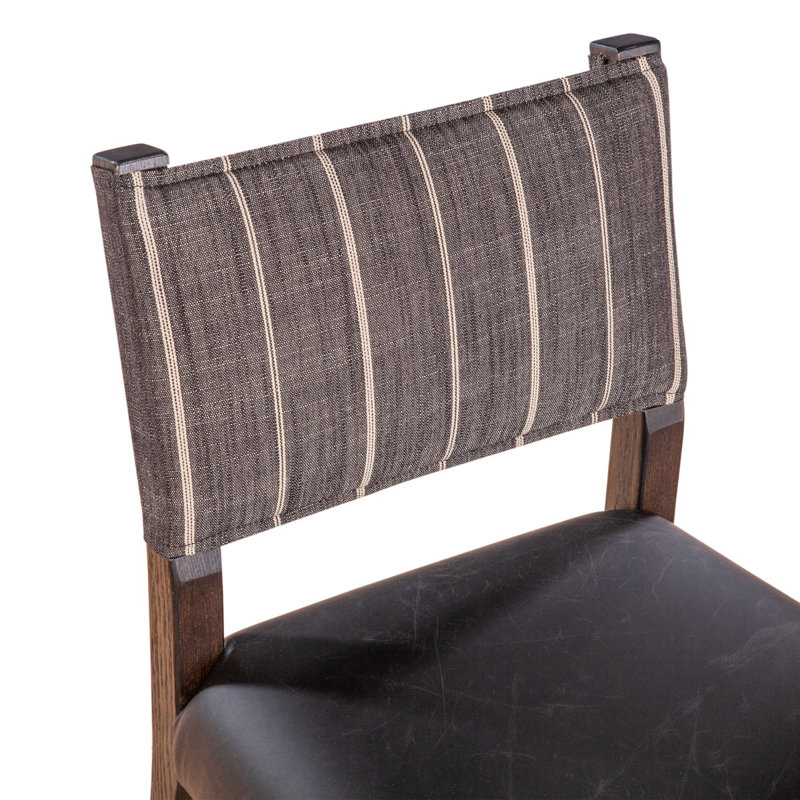 Chaise d'appoint rembourrée à dossier, Noir