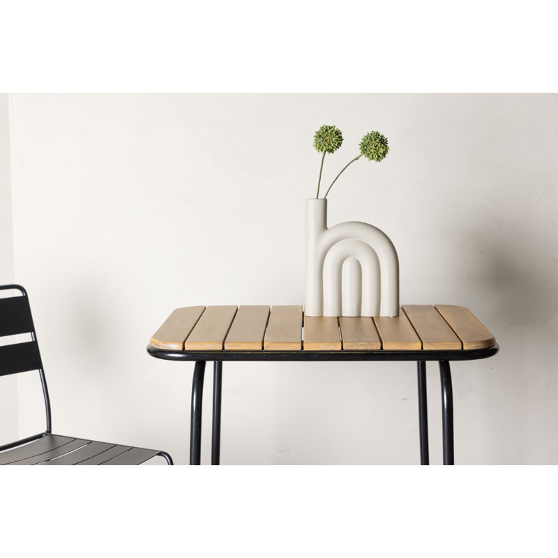 Arlisha Acacia Metal Base Dining Table