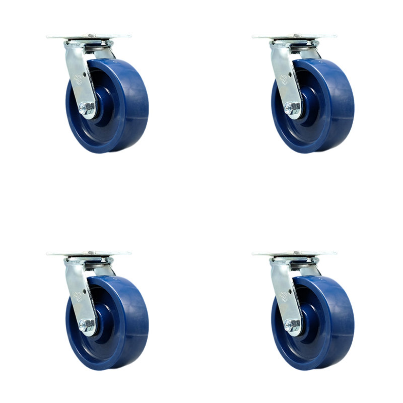 Ensemble de roulettes en polyuréthane 6 pouces avec roulement à rouleaux et verrou pivotant SCC / SCC-30CS620-SPUR-BSL-4