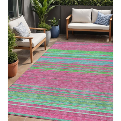 Tapis intérieur lavable rayé 5 pi x 8 pi