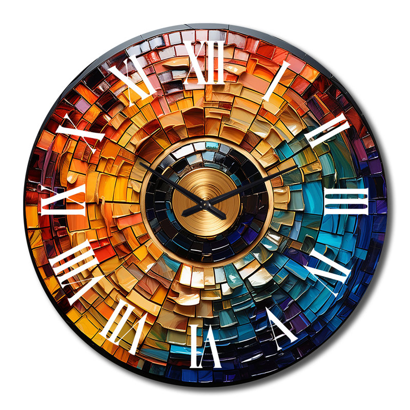 Horloge murale, décor de mosaïque de disque vinyle - Disque vinyle mosaïque II, Grand