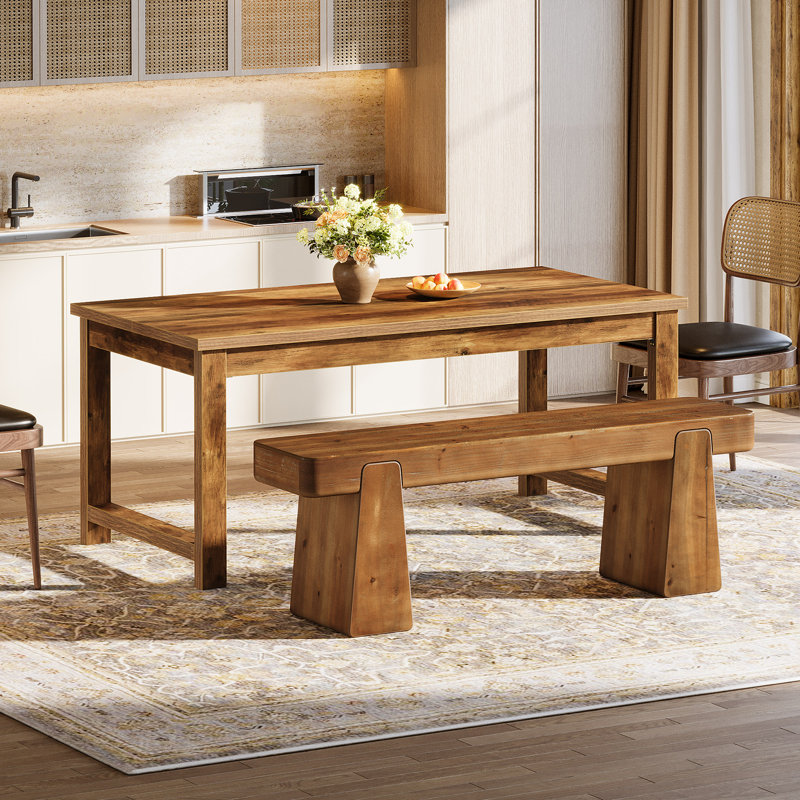 47" Solid Wood Dining Bench, Indoor Bench For Kitchen, Dining Room, Hallway, Entryway
