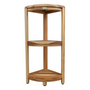 The Solid Teak Hanging Shower Caddy - Hammacher Schlemmer