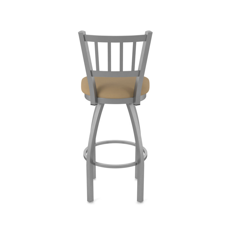 Tabouret pivotant 810 Contessa, Vinyle - sable Canter, Acier inoxydable, Tabouret de comptoir (siège d'une hauteur de 25 p