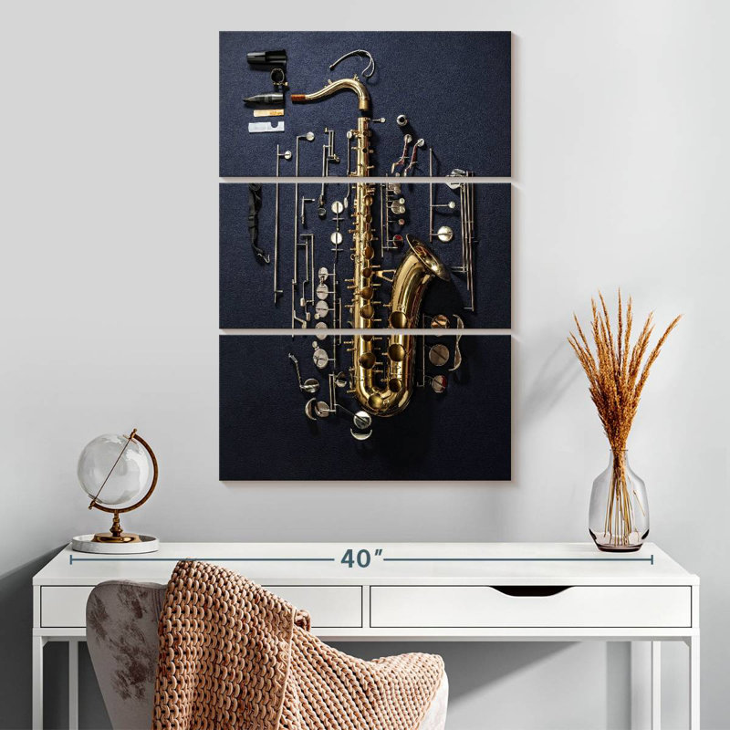 Abarca Disassembled Saxophone, 32" H x 20" W