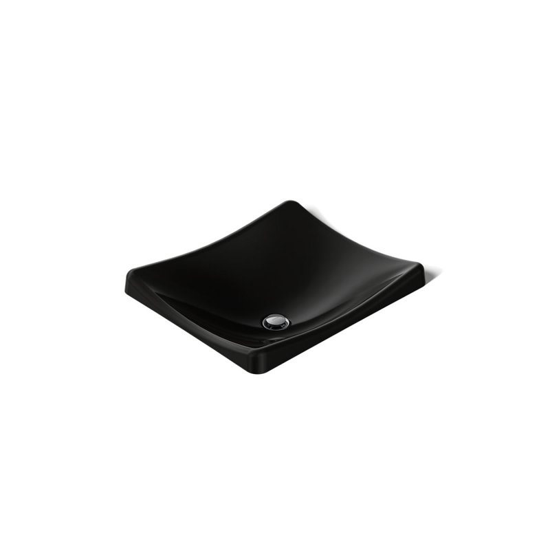 DemiLav Metal Specialty Vessel Bathroom Sink, Noir