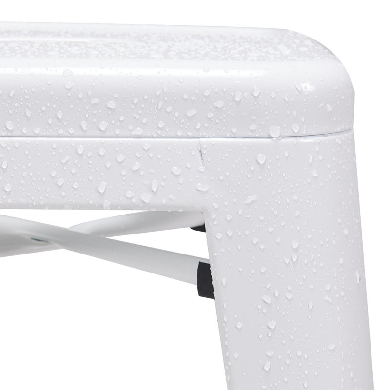 Tabouret court de 18 po en métal, Blanc