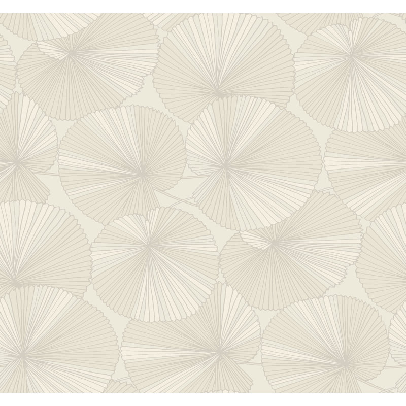 Papier peint Layered Spa Lily Pads, Crème