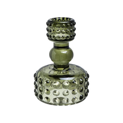 Porte-bougie décoratif en verre et cristal