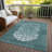 Abstract Machine Woven Polyester Indoor / Outdoor Area Rug-1288534866