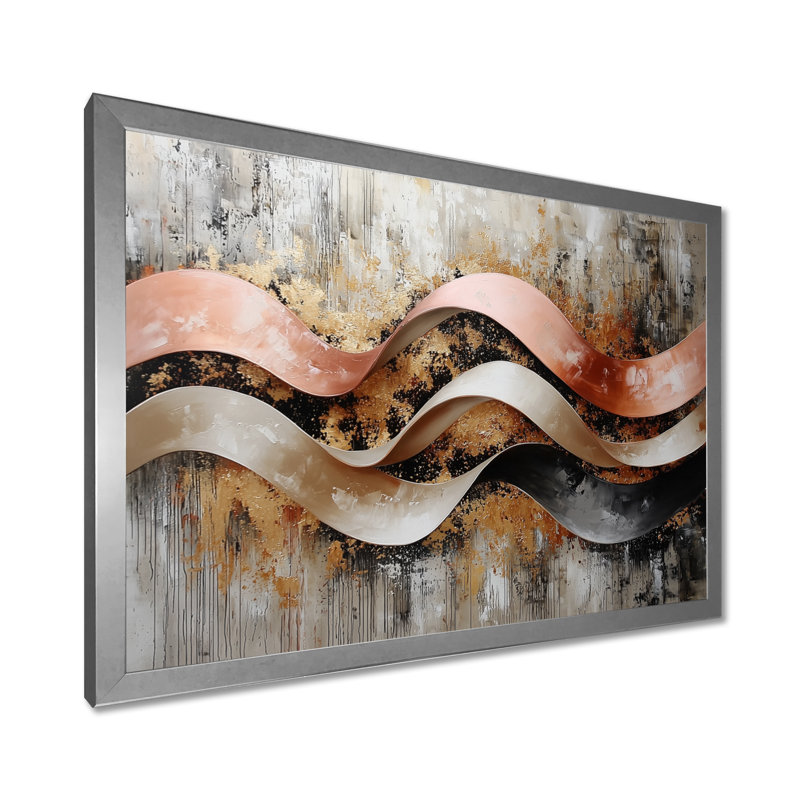 Nwamaka - Abstract Wall Art, H 30 po x l 40 po, Reproduction encadrée d'une seule photo, Argent