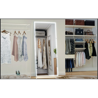 Extra Large LED Bathroom Mirror With 3 Color Options, Aluminum Framed Full Body Mirror For Versatile Hanging, 84X36 Inches