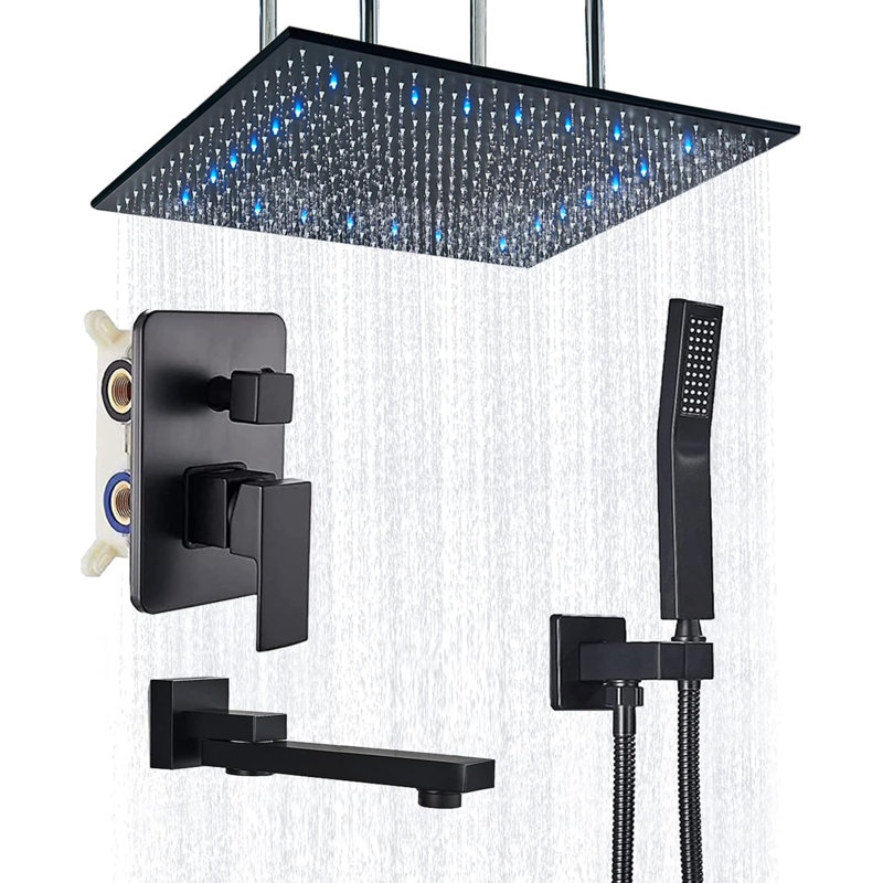 Système de douche complet à pression équilibrée (température et volume) avec valve brute