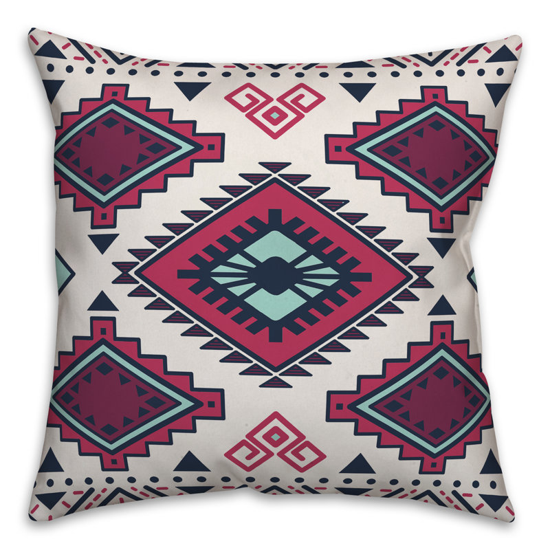  Coussin Tribal, Bourgogne / Bleu marine