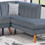 Canapé modulaire contemporain en velours gris foncé de 2 pièces-1778158434