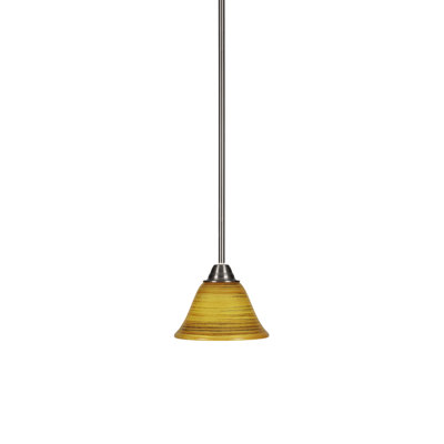 Ahern Paramount Stem Hung Pendant Shown In Brushed Nickel Finish With 7" Firré Saturn Glass