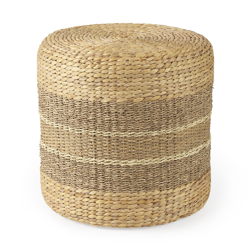 Pouf rond à rayures 17,71 po Penthia