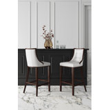 Verduzco Upholstered Counter Stool with Solid Wood Frame