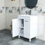 Meuble-lavabo de 24 po avec lavabo, portes doubles avec charnières à fermeture en douceur, armoire de salle de bain avec tablette ajustable, poignée en métal, lavabo en céramique, pieds argent réglables-1114643640