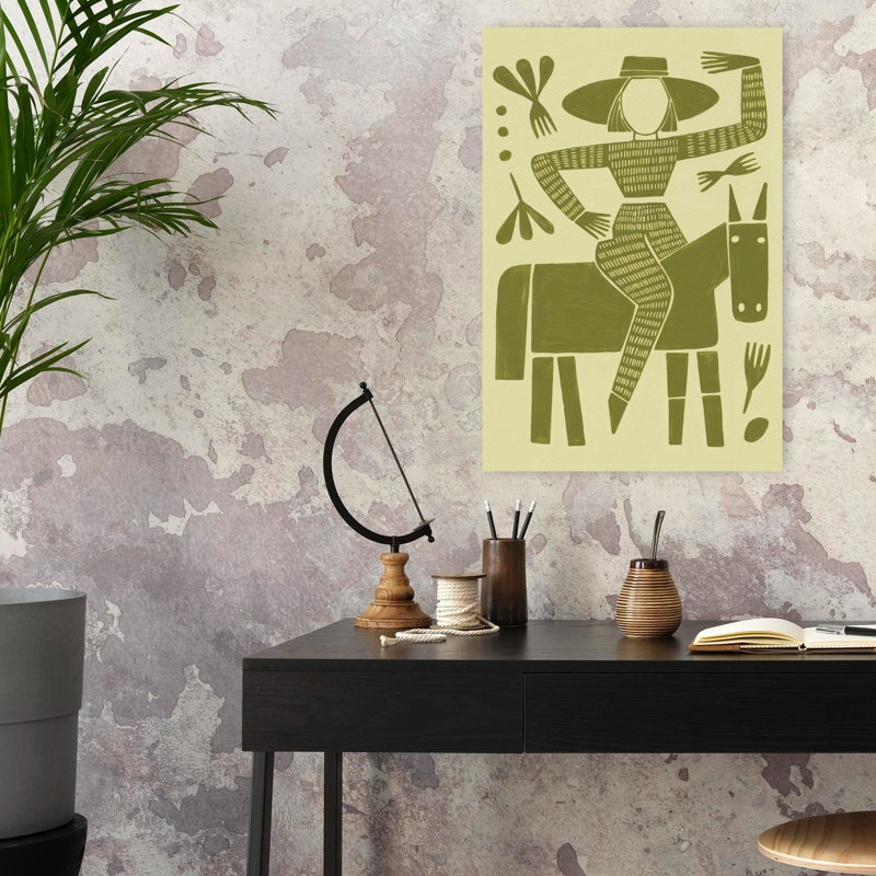 Art mural cheval abstrait et minimaliste Folk Art