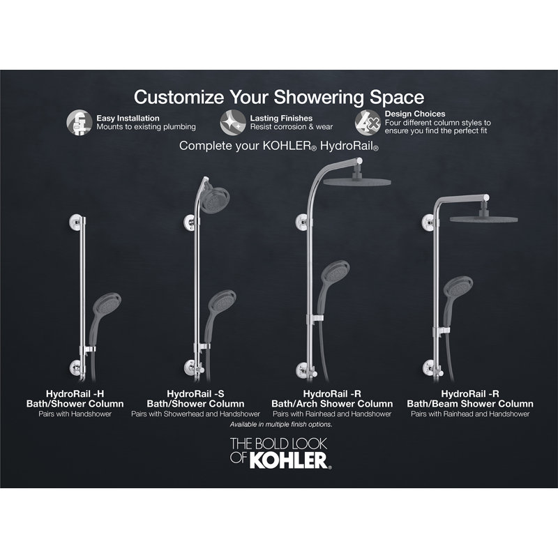 Hydrorail -S Bath and Shower Column, Vibrant Brushed Nickel