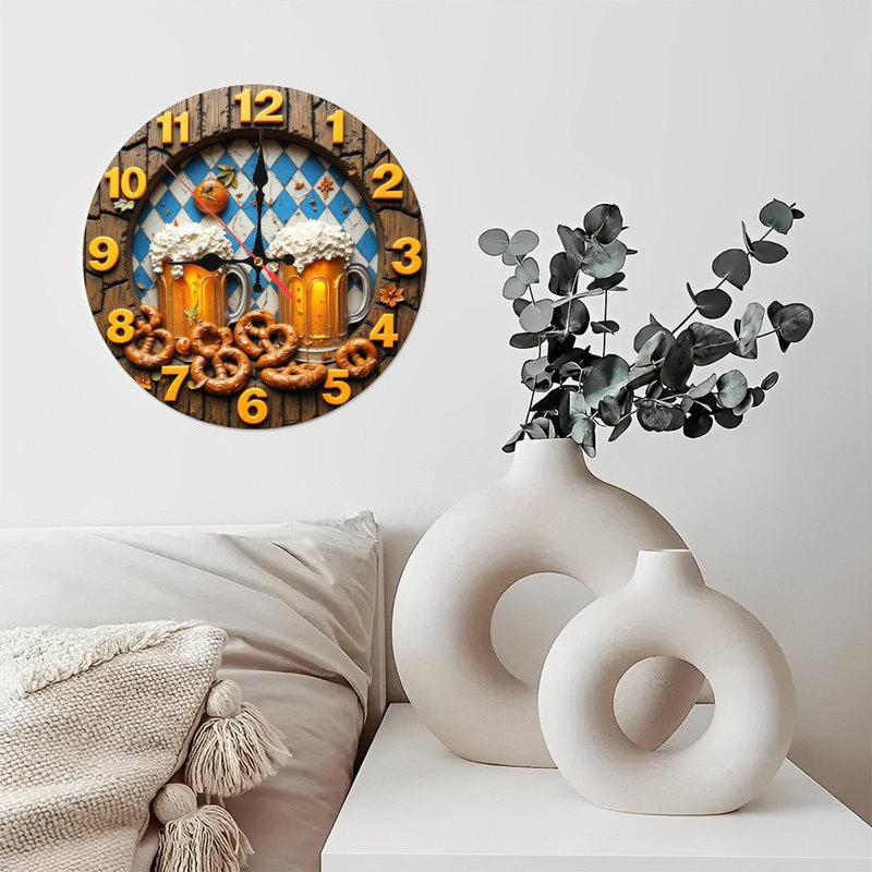 horloge de bière avec bretzels