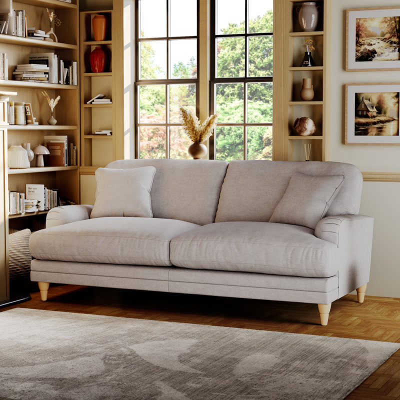 Adaku 3 Seater Sofa , Silver, Country Oak